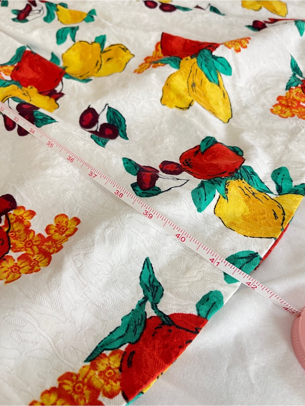 White Fruit-Print Sleeveless Fit & Flare Dress - Yellow & Red - Picture 2 of 6